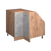 Mobile sottotetto Mobile angolare Rion Calcestruzzo/Rovere dorato 75.6 x 83.8 cm con 1 porta, carcassa dell’armadio profondità 60 cm Vicco
