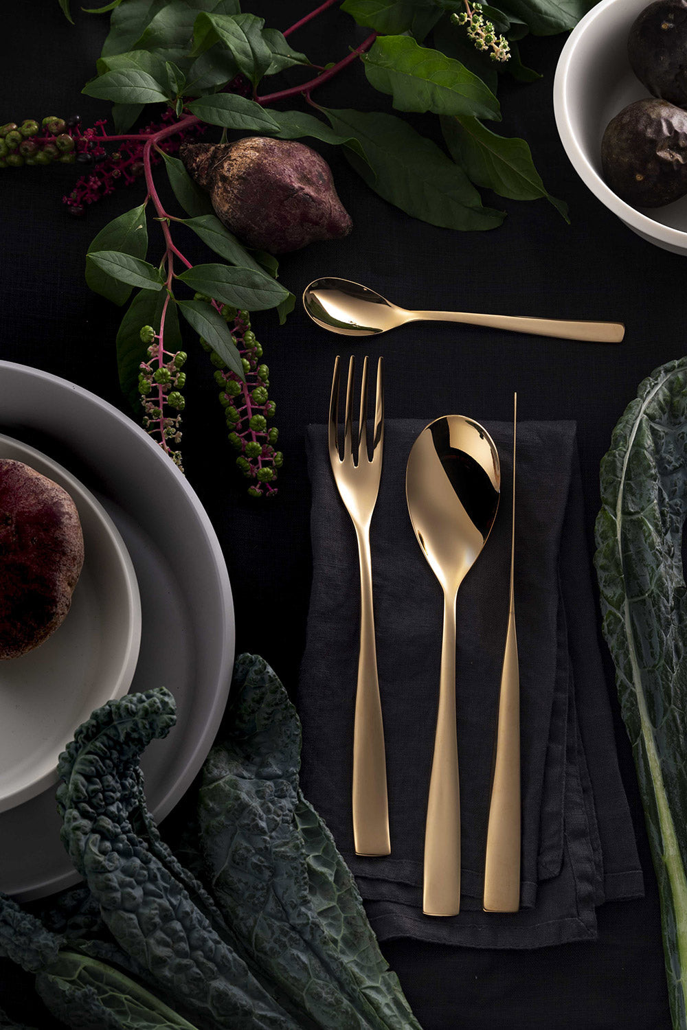 Servizio Set di Posate 24 Pezzi in Acciaio 18/10 PVD Eme Etoile Gold