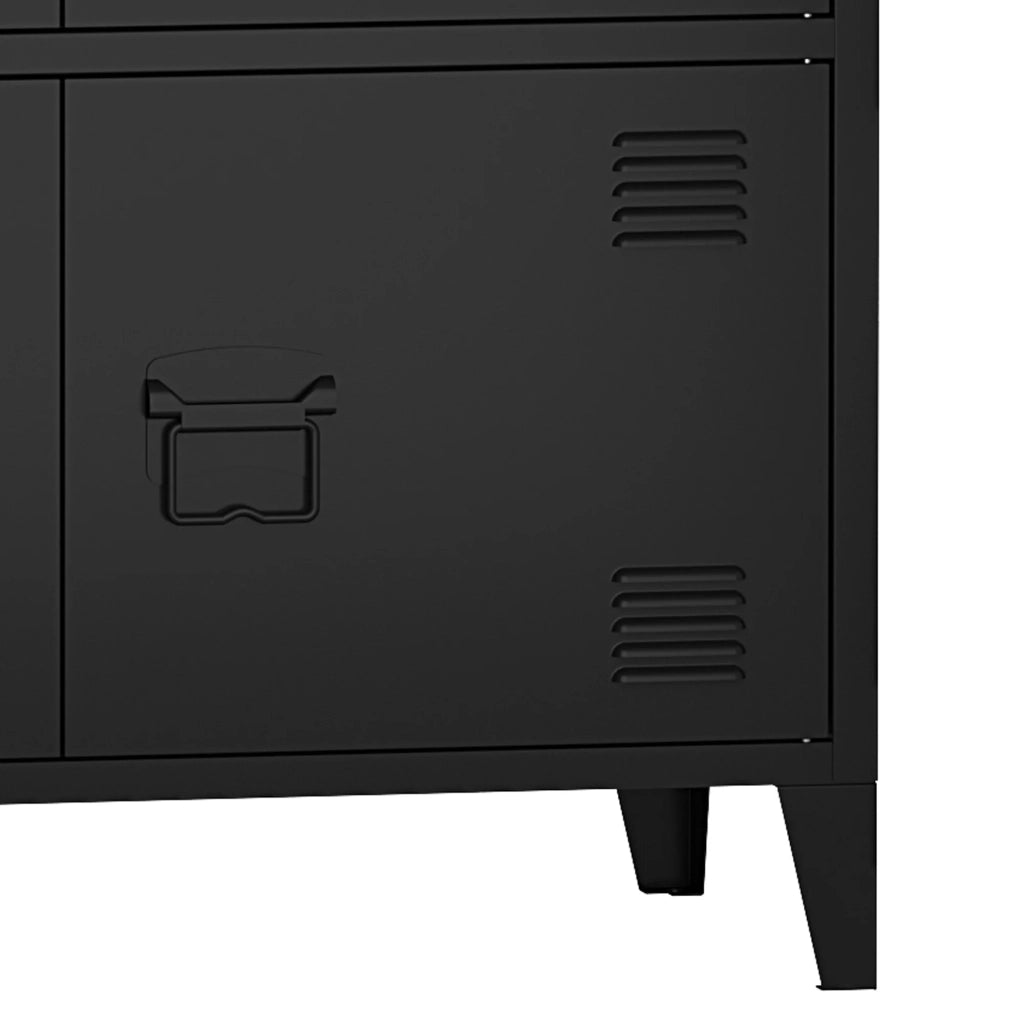 Armadio da ufficio armadietto da ufficio mobiletto portaoggetti per soggiorno ufficio camera da letto officina metallo acciaio 113 x 80 x 40 cm nero 03_0006325