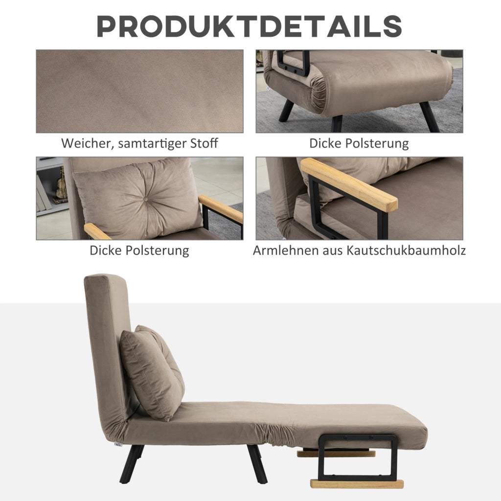 Poltrona letto grigio chiaro con schienale regolabile