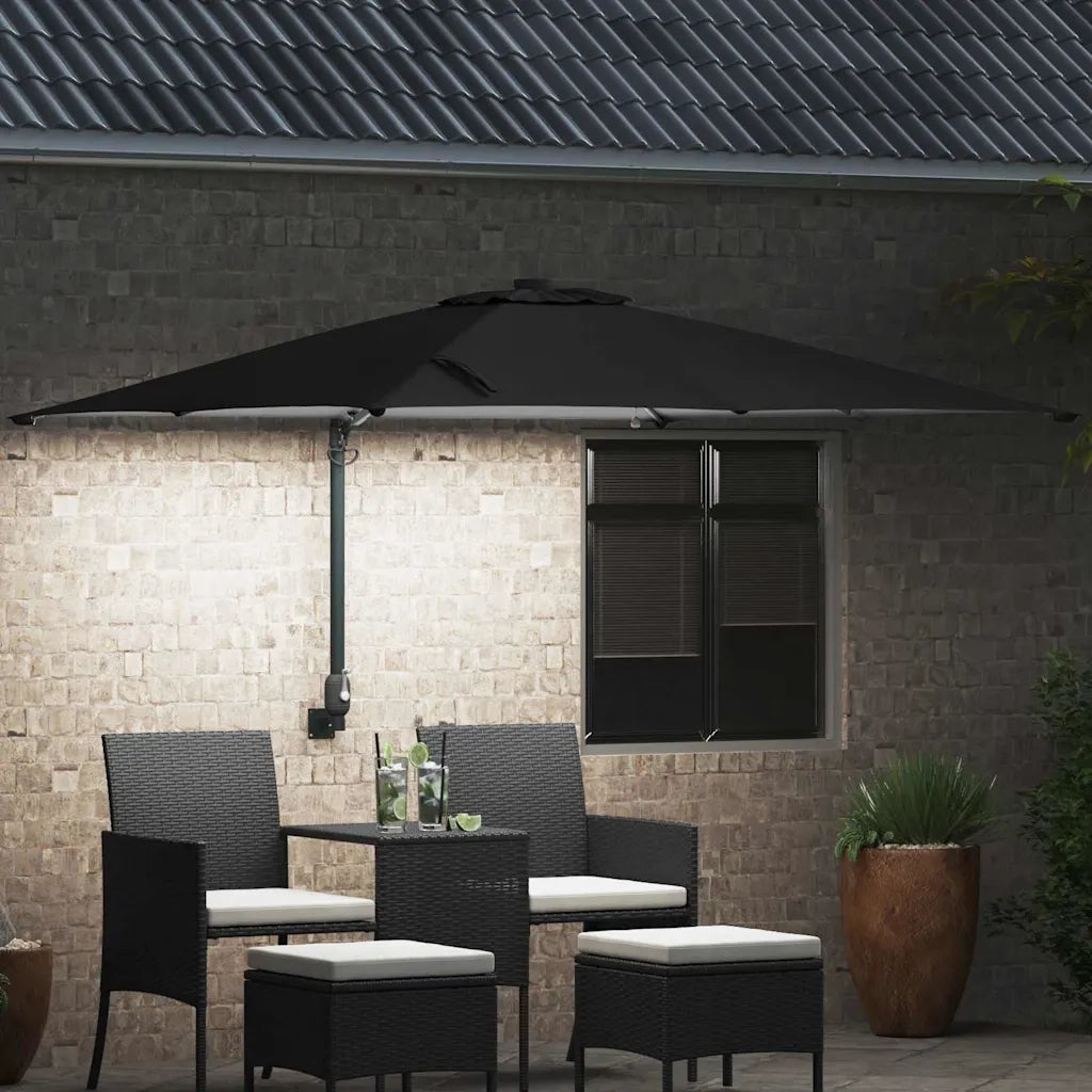 Ombrello da giardino Nero 248,5 x 247,5 x 160 cm 42003257