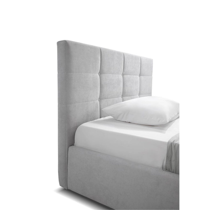Letto una piazza e mezza con contenitore Napoli grigio Soro 90