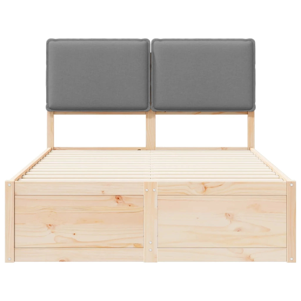 Letto con Testiera Rivestita Grigio chiaro 120 x 190 cm