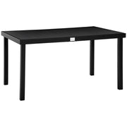 Tavolo da pranzo per giardino 6 posti in alluminio ¨C zephmum ¨C nero 140x90x74 cm