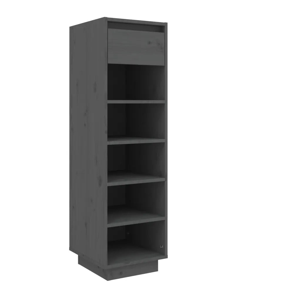 Scarpiera | Mobile per scarpe Grigia 30x34x105 cm in Legno Massello di Pino