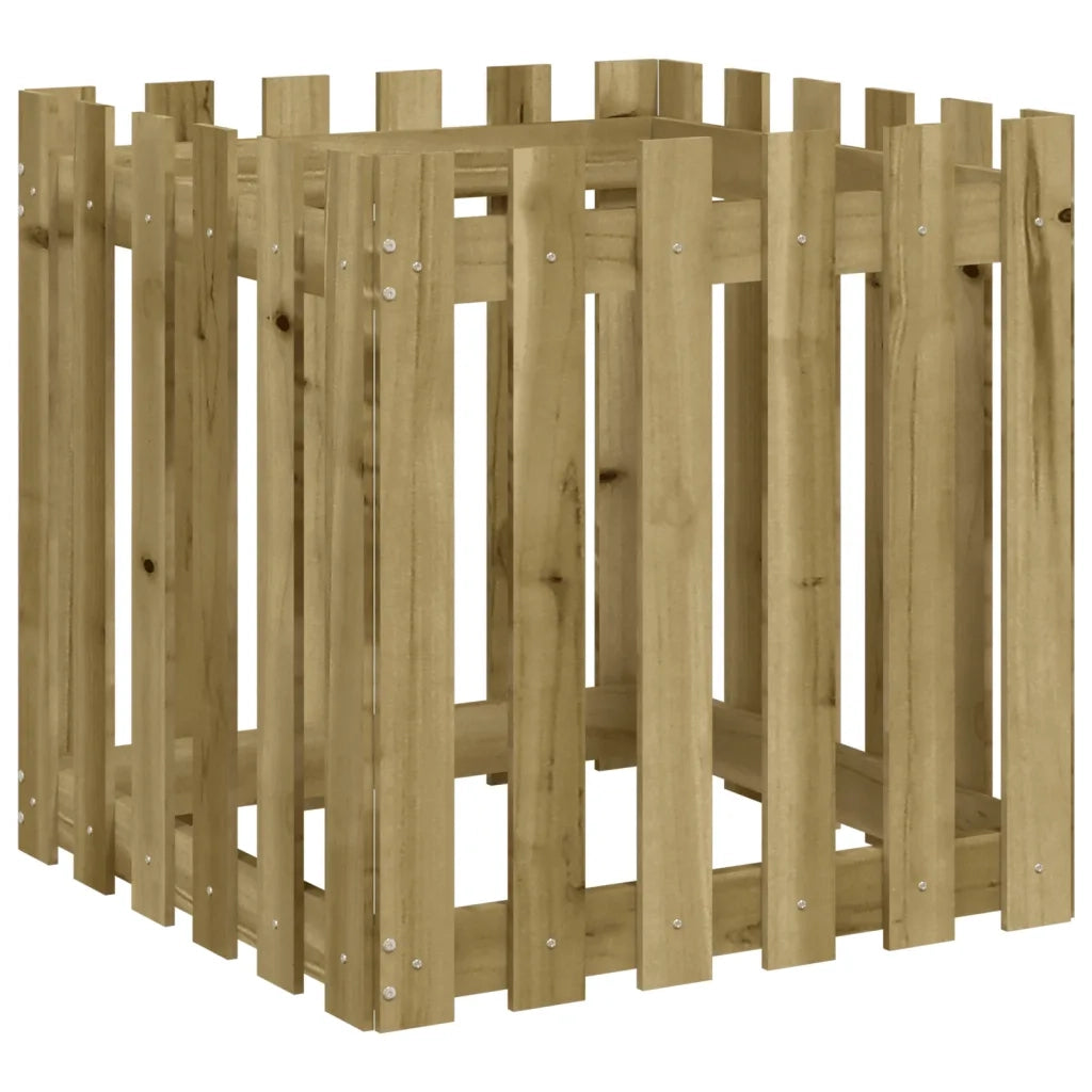 Fioriera Giardino a Recinzione 60x60x60 cm in Pino Impregnato 832461