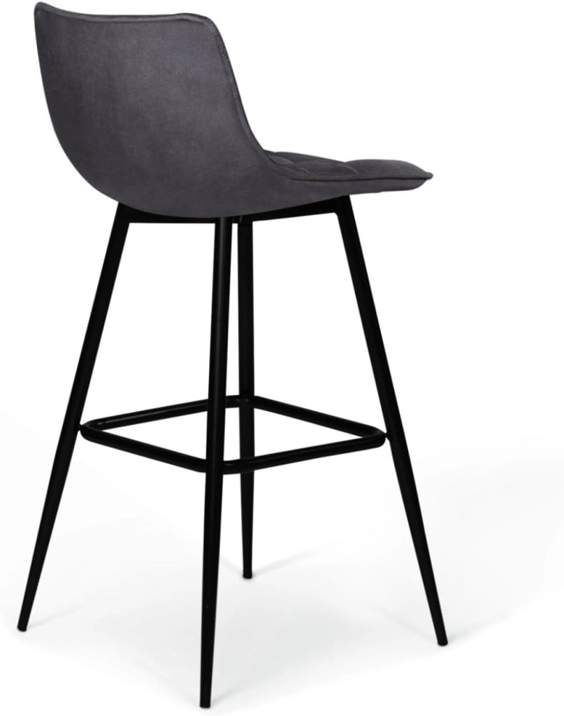 Set di 4 sgabelli da bar MADY in velluto grigio scuro