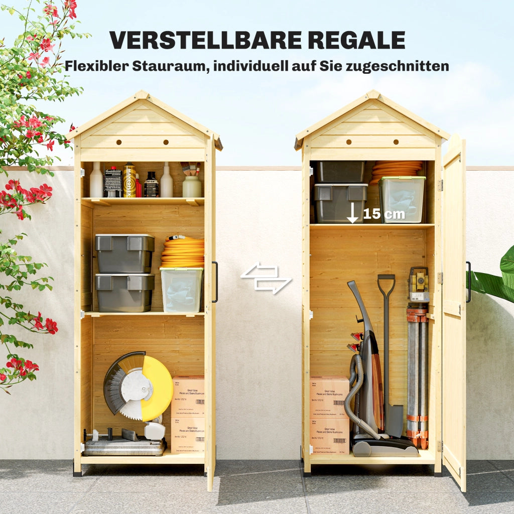 Armadio da giardino in legno ¨C zephmum ¨C grigio 120x60x180