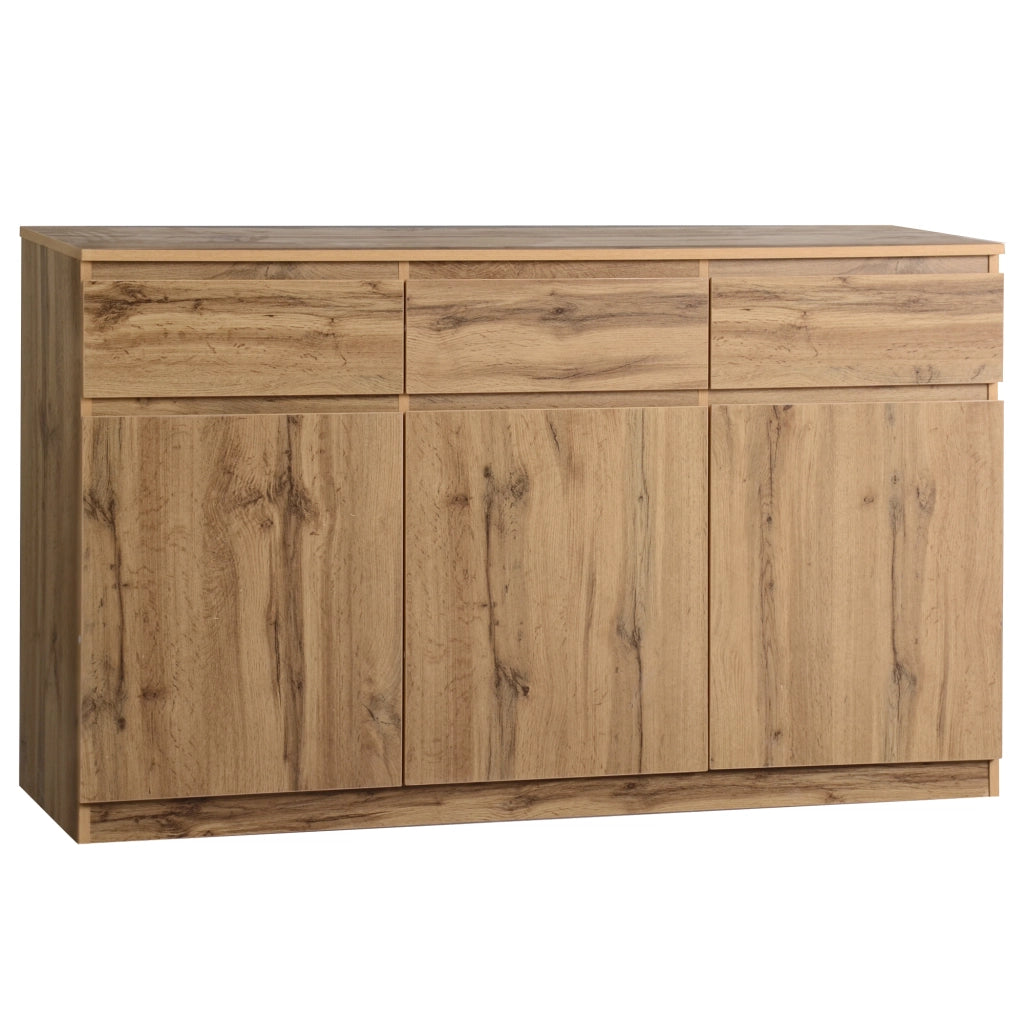 Credenza multifunzionale - Zephmum- 135x40x81cm- Legno- 3 ante e 3 cassetti