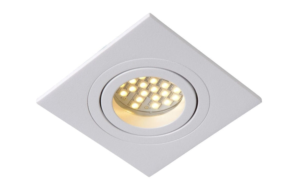 Faretto incasso soffitto Lucide Tube GU10 bianco quadrato