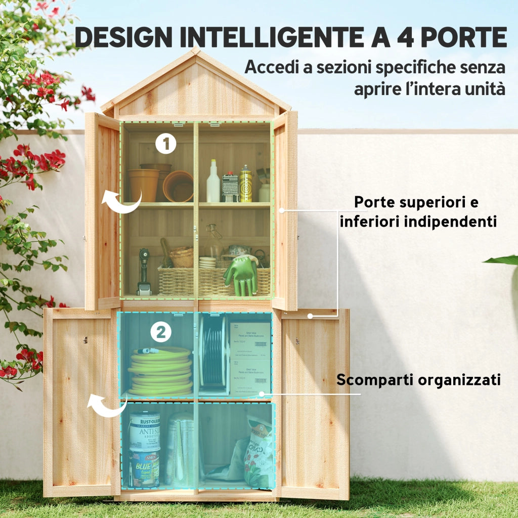 Armadio da Giardino con Ripiani ¨C zephmum ¨C Bianco