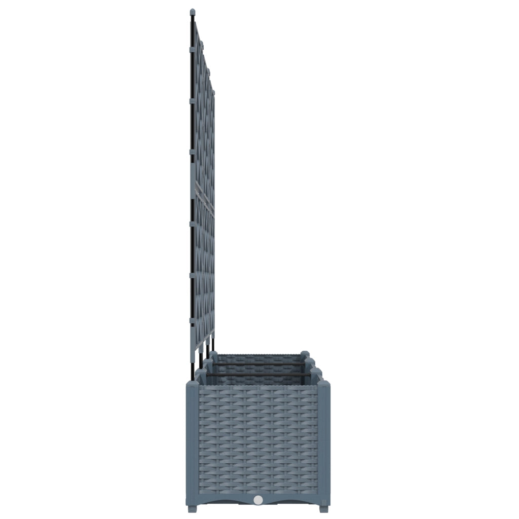 Fioriera da giardino con trellis 3 pz grigio chiaro 120x40x143 cm