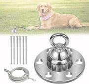 Anchiale per cani 360° girevole con 6 viti - per giardino - esterno - campeggio - 1500 kg di forza di trazione Anchiale per cani