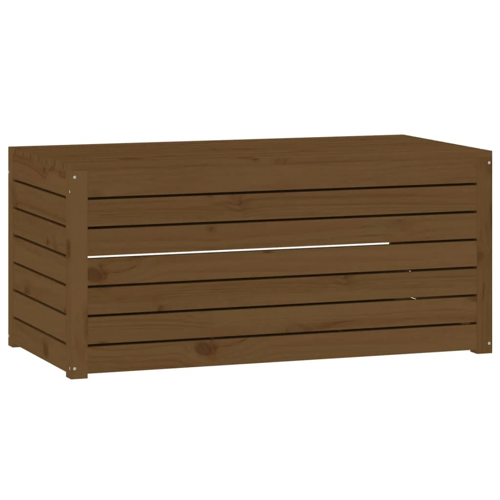 Set di 4 contenitori da giardino in legno massello di pino marrone miele 02_0013182