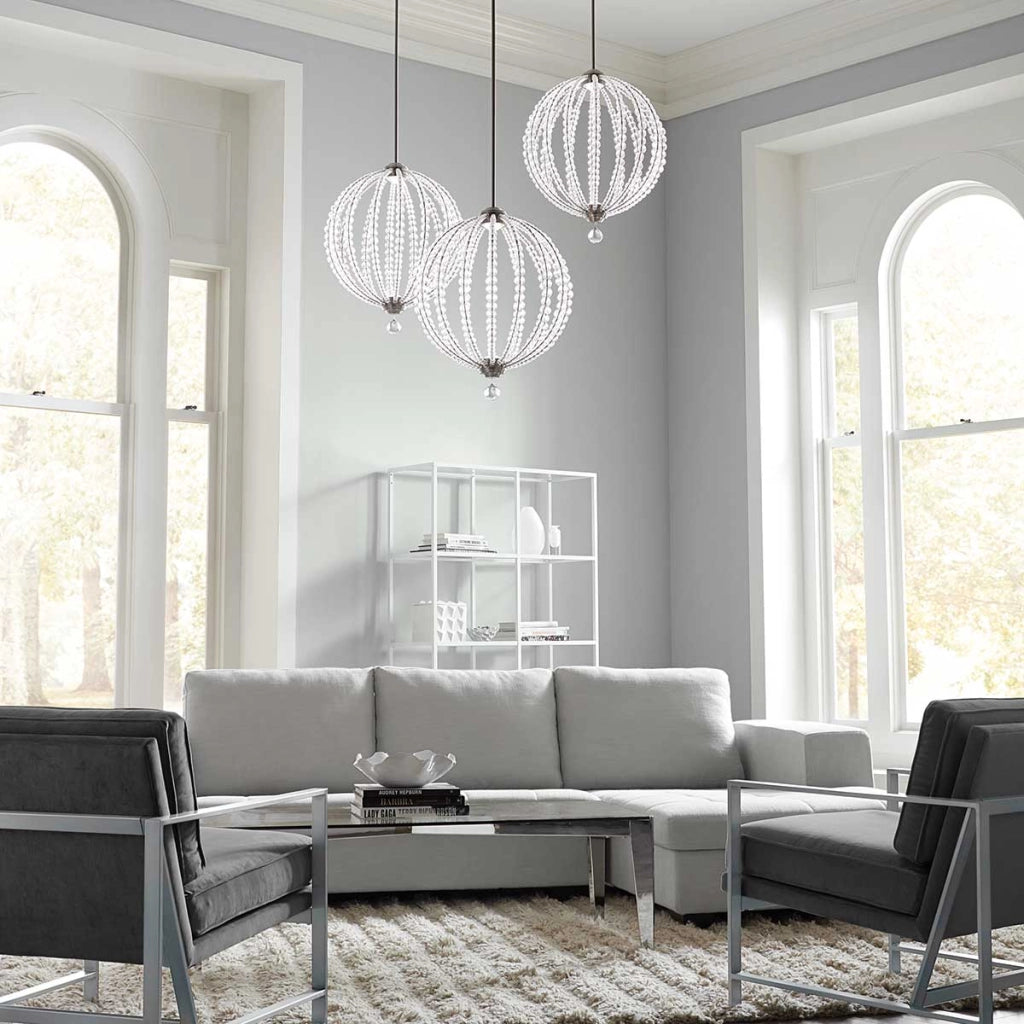 Sospensione a sfera Oberlin Feiss Ø81 nichel LED 12W