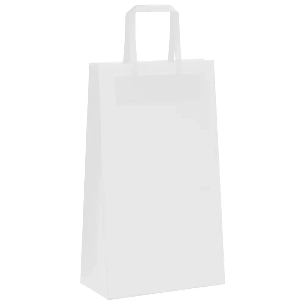Sacchetti di Carta 250 pz con Manici Bianchi 21x11x36 cm