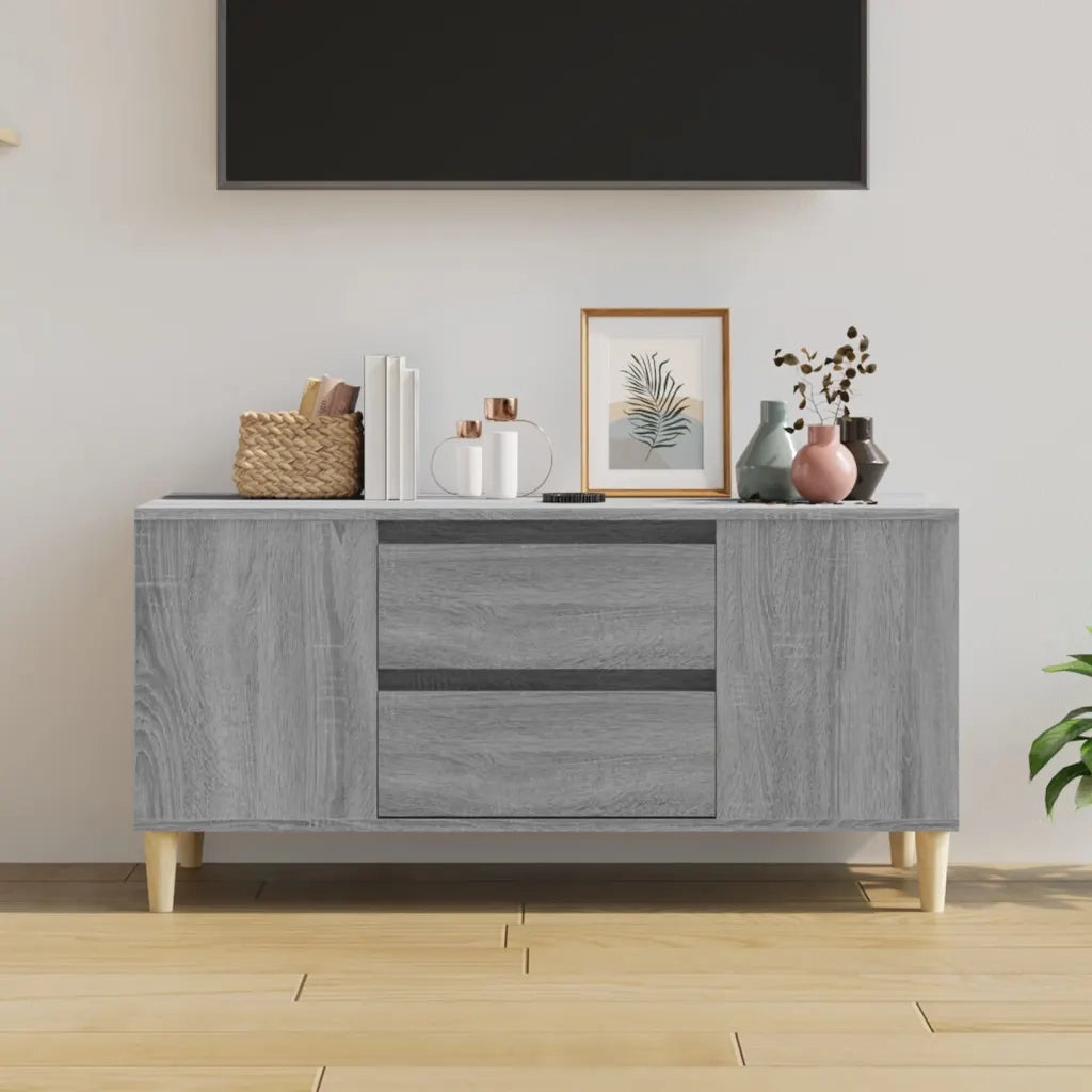 Mobile Porta TV Grigio Sonoma 102x44,5x50 cm Legno Multistrato cod mxl 26333