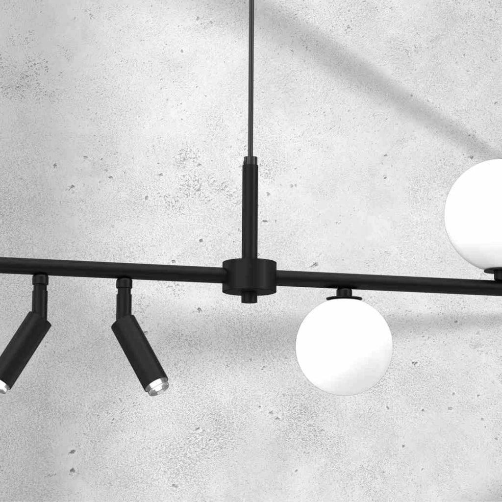 Lampadario sospeso Milagro Sirio 5 luci G9 nero/bianco