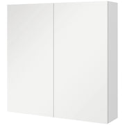 Armadietto da Bagno con Specchio 60x15x60 cm a 3 Ripiani Interni Regolabili in Legno e Vetro Bianco