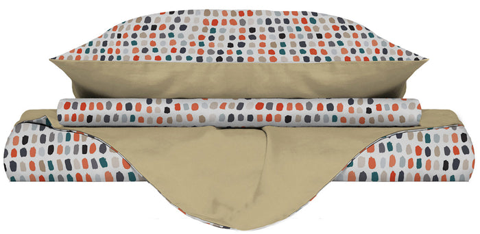 Copripiumino 1 Piazza e Mezzo Double Face con Federe Stampato Sketch