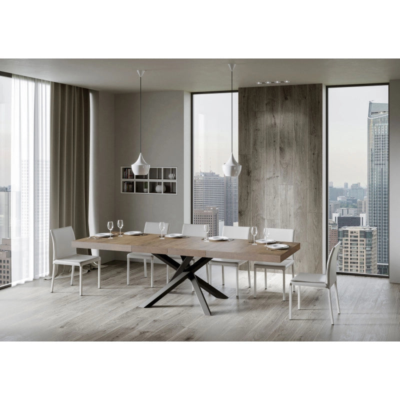 Tavolo allungabile 200/460x90 cm Volantis Premium telaio Antracite - Noce