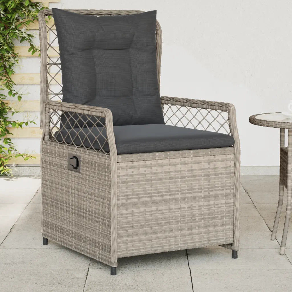 Sedie da Giardino Reclinabili 2 pz | Sedie da Esterno Grigio Chiaro Polyrattan