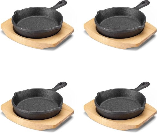 Set di padelle in ghisa mini - resistente al forno - 4 pezzi - 10 cm - ghisa 

 o  Set di padelle in ghisa mini - resistente al forno - 4 pezzi - 10 cm - ghisa - 1.5 mm
