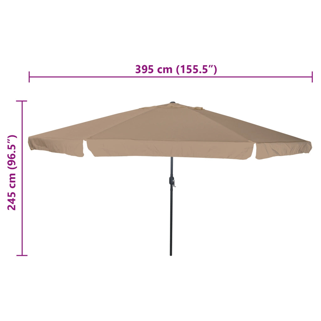 Parasol da giardino  Ã¸395x245 cm Tortora