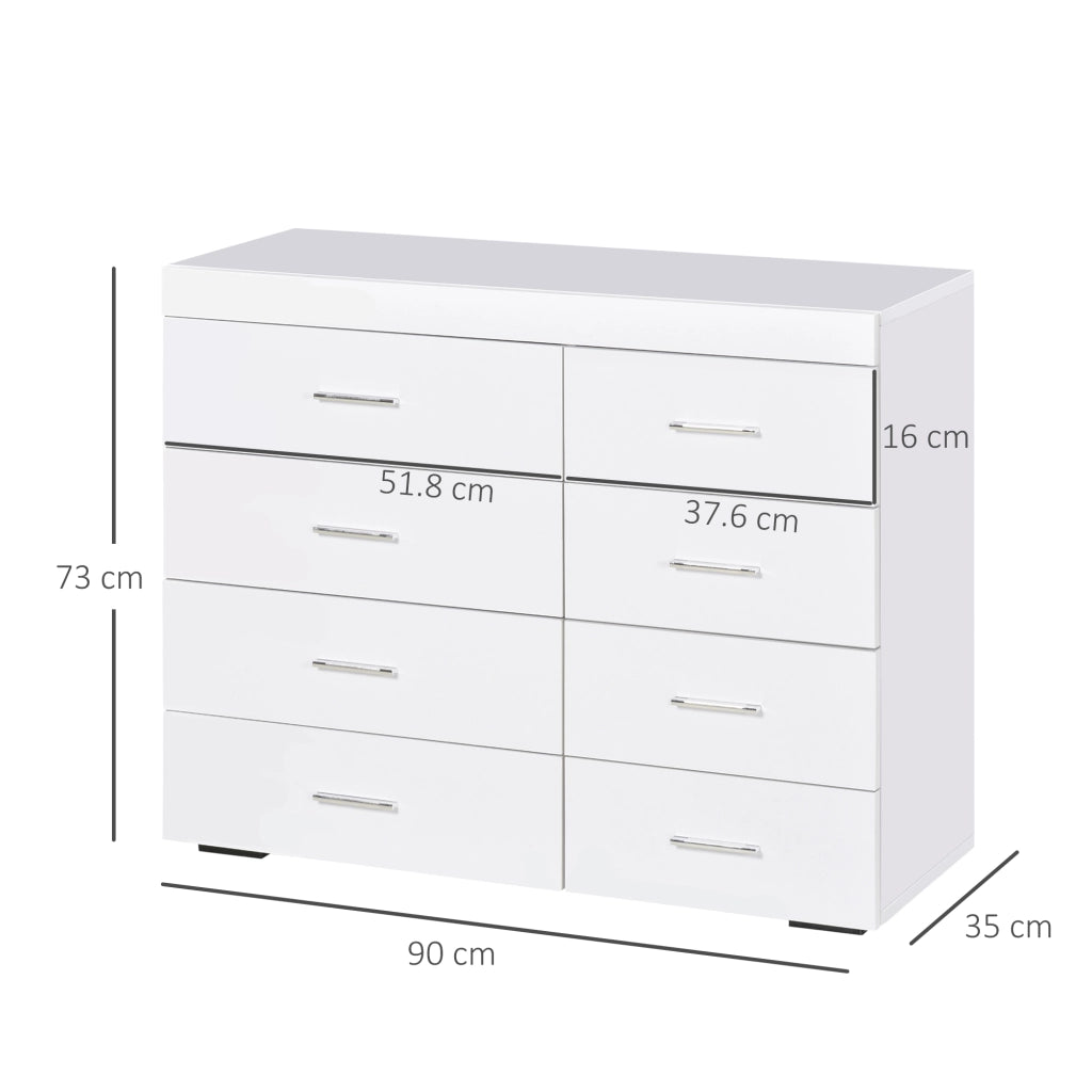 EasyComfort Mobile con Cassetti Cassettiera in Legno per Camera, Cucina, Bagno 90×35×73cm Bianca