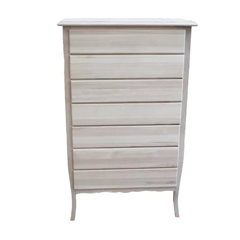 Cassettiera 7 cassetti in legno grezza l.85 p.47 h.139 (3031) - Mobili 2G
