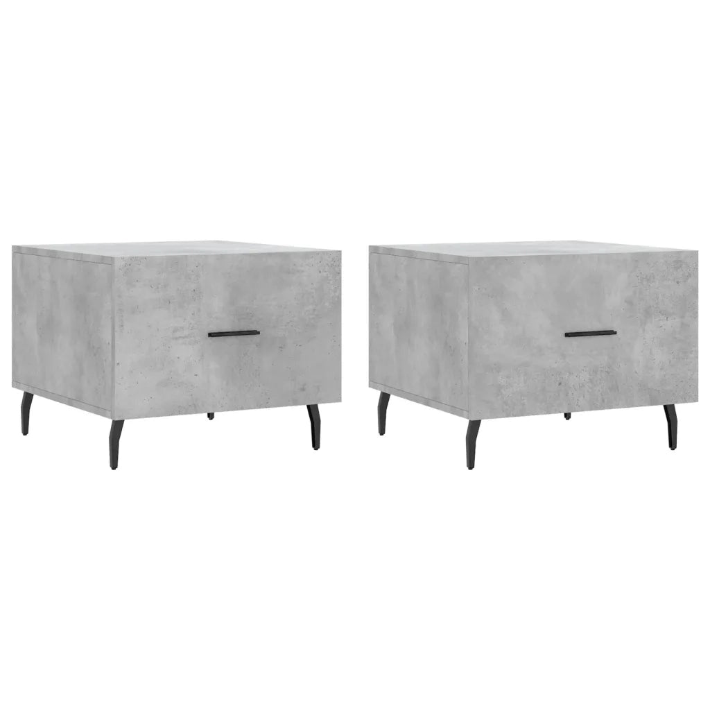 2 pz Tavolini salotto | Tavolino da caff¨¨ | Tavolino da Soggiorno Grigio Cemento 50x50x40 Legno Multistrato
