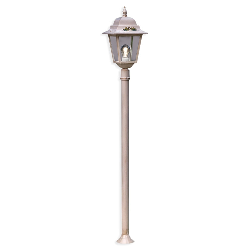 Palo Esterno Classico Gorizia Metallo E Ceramica Bianco Sfumato Oro 1 Luce E27