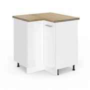 Mobile ad angolo cucina R-Line Bianco lucido/Bianco 75.6 cm, PL Rovere Vicco