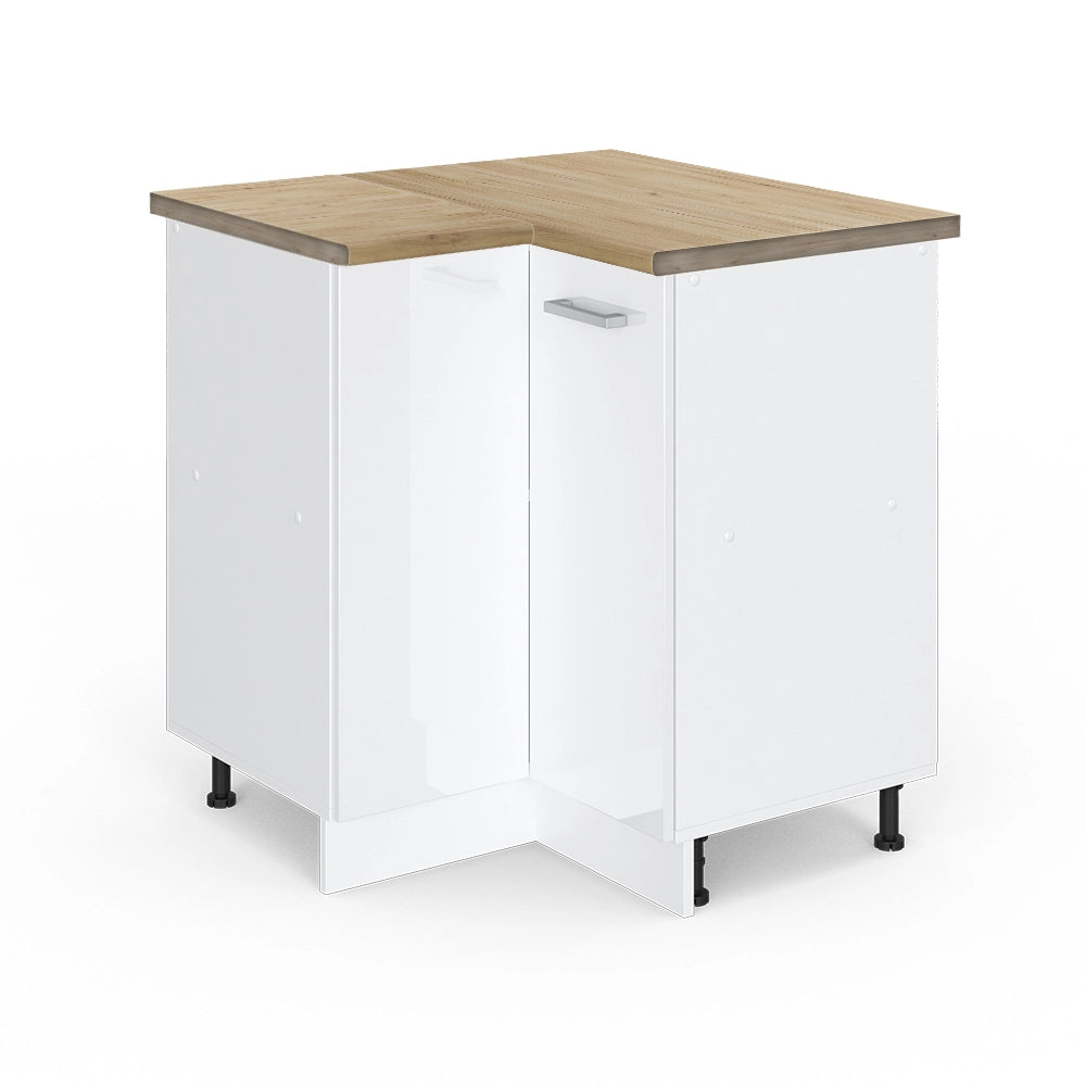 Mobile ad angolo cucina R-Line Bianco lucido/Bianco 75.6 cm, PL Rovere Vicco