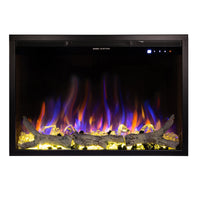 Camino Elettrico da Incasso 50,8x75x19,5 cm Effetto Fiamma 1500W Thomas Maxi Nero