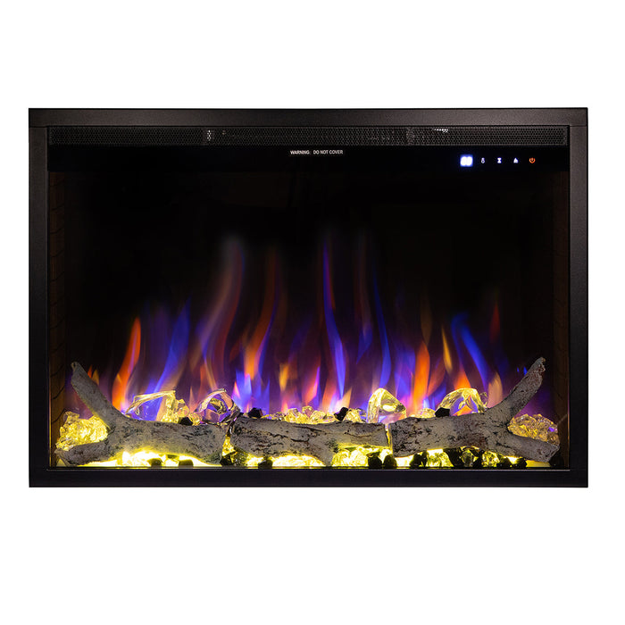 Camino Elettrico da Incasso 50,8x75x19,5 cm Effetto Fiamma 1500W Thomas Maxi Nero