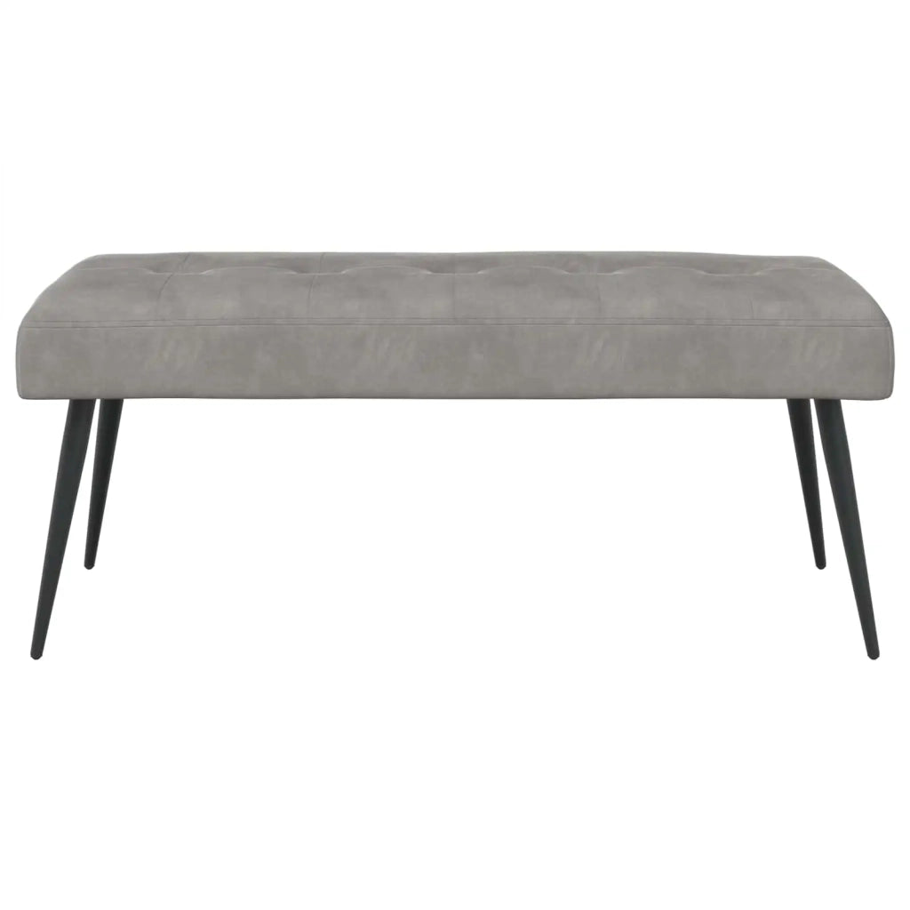 Panchina con bottoni imbottiti Grigio Chiaro 110 x 40 x 46 cm 42038529