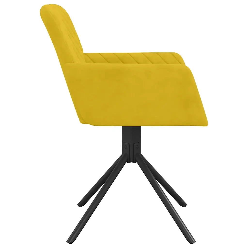 Sedie da Pranzo Girevoli 2 pz Gialle in Velluto cod mxl 7892