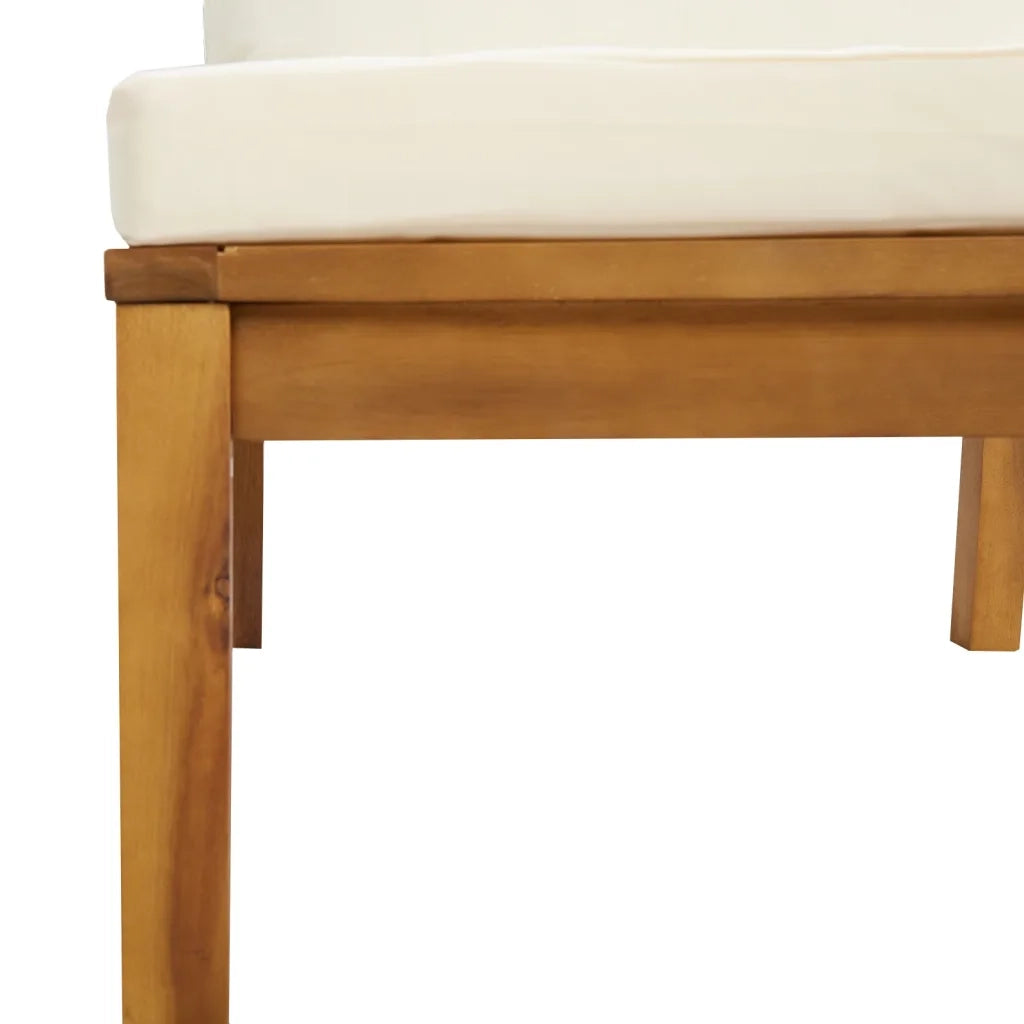 Set Divani da Giardino 9 pz con Cuscini Crema in Legno Acacia 3086945