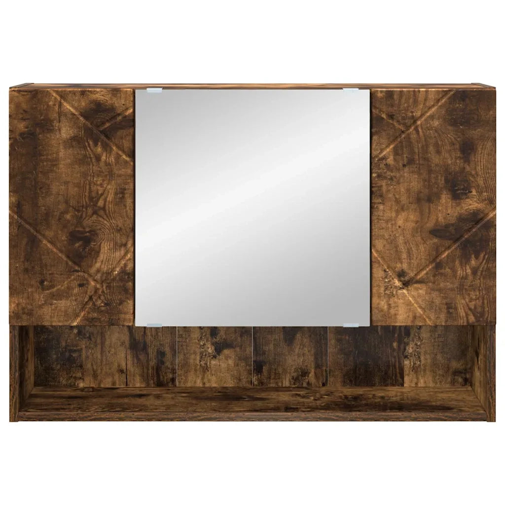 Mobiletto per specchio con porta Rovere fumé 80 x 17 x 55 cm 883359