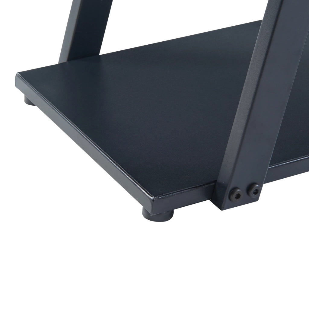 Consolle da Divano Rollag a Forma di Z con 3 Ripiani 72 x 40 x 25 cm Metallo Nero [en.casa]