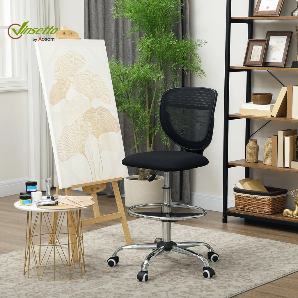 Sedia da ufficio ergonomica in rete ¨C zephmum ¨C nero, regolabile, 59x59x106-126 cm