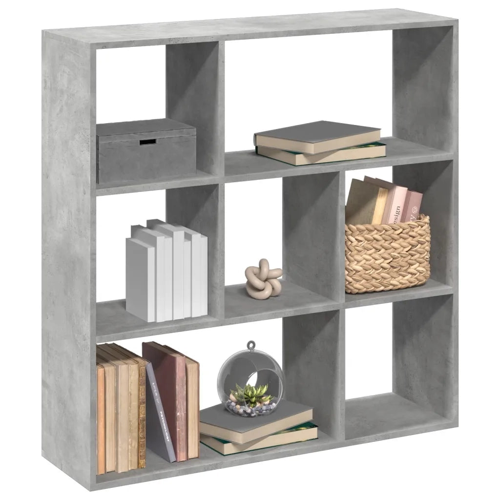 Libreria Divisorio-Scaffale per Libri-Mobile di Stoccaggio Grigio Cemento 102x29x103,5 cm in Truciolato
