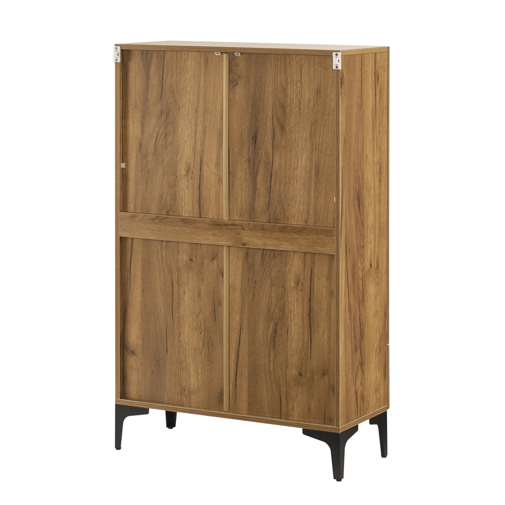 Armadio a Vetrata Søndersø Credenza con Vetrina 115 x 70 x 31 cm Effetto Rovere [en.casa]