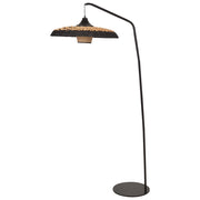 Lampada da terra in corda di carta nera realizzata a mano stile boho soggiorno camera da letto
