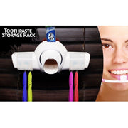 Trade Shop - Dispenser Automatico Dentifricio Porta Spazzolino A Parete Bagno Casa Linq Jx600 -