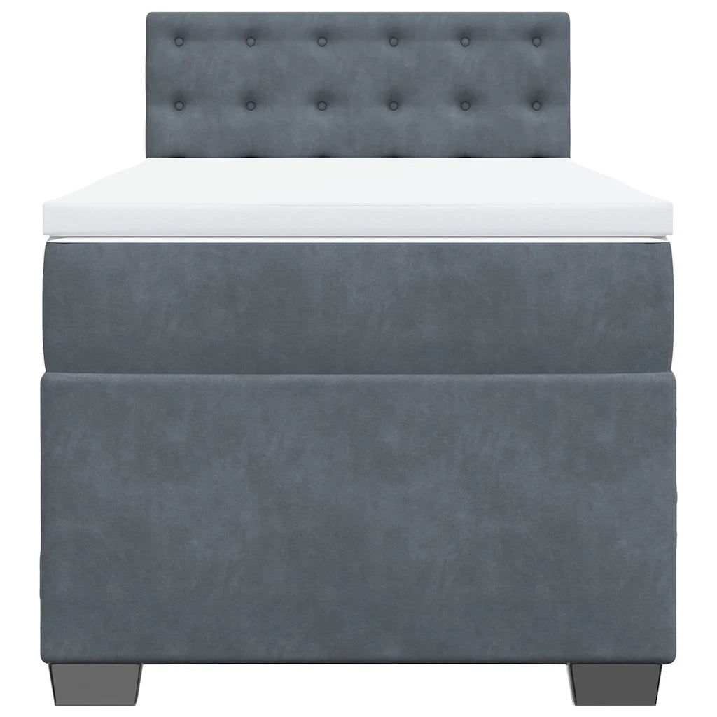 Giroletto a Molle con Materasso Grigio Scuro 80x200 cm Velluto 3288475