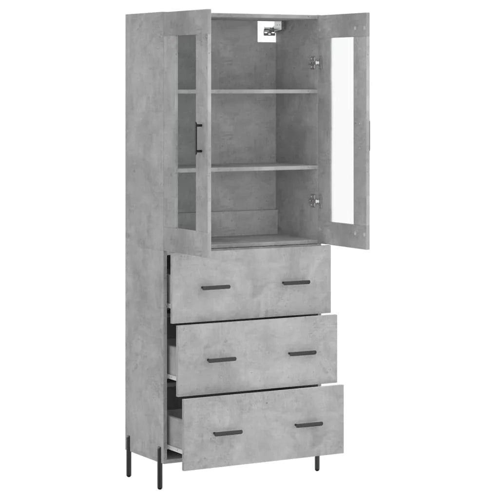Buffet credenza cassettiera armadio mobile contenitore organizer cucina soggiorno salotto alto 69,5 x 34 x 180 cm legno ingegnerizzato grigio 02_0034638