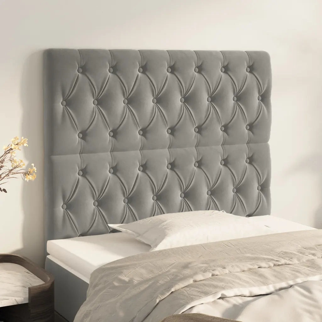 Testiera Grigio Chiaro 90x7x118/128 cm Velluto 3116704