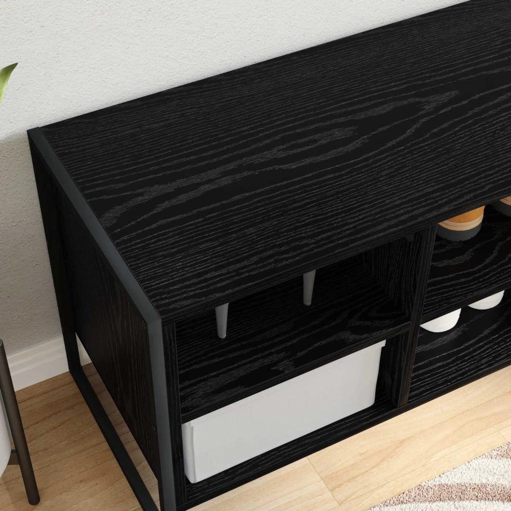 Mobile per scarpe Rovere Nero 100 x 35 x 44 cm 886450